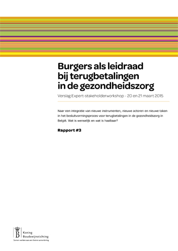 Kaft van Burgers als leidraad bij terugbetalingen in de gezondheidszorg